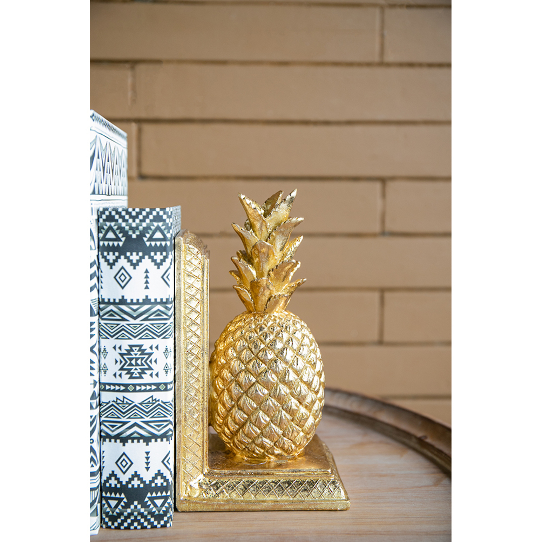 PINEAPPLE BOOKENDS GOLD SET OF 2 image 3